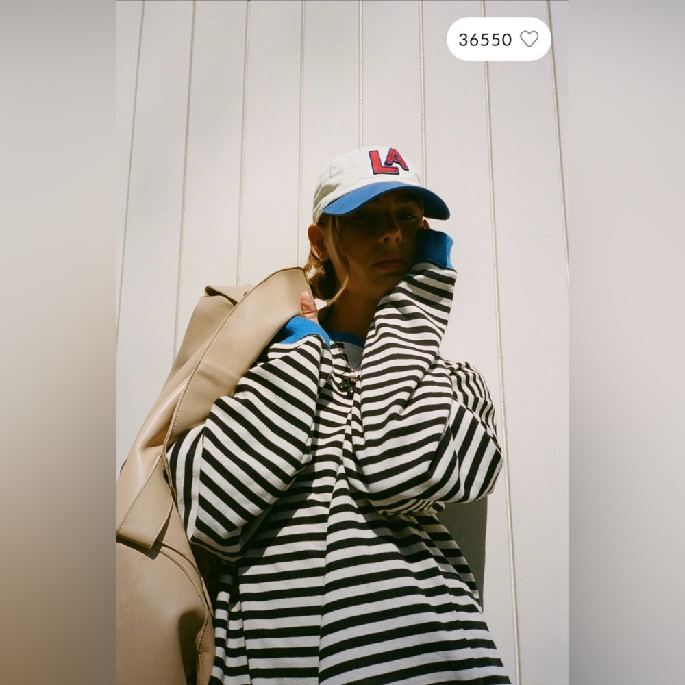NWT We The Free Classic Striped Oversized Crewneck